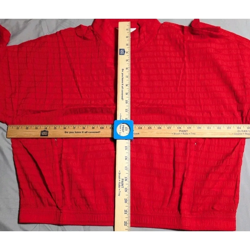 Spanx Active Run Jacket Womens XL Red Textured Quarter Zip Athletic NWT
